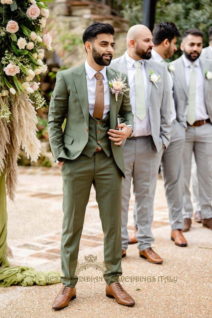 sage green wedding outfits 683x1024 - Romantic legal wedding in a beautiful castle in Italy