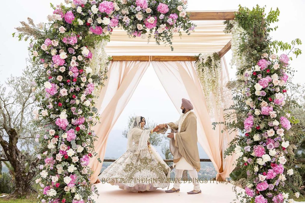 sikh ceremony floral decor setup italy