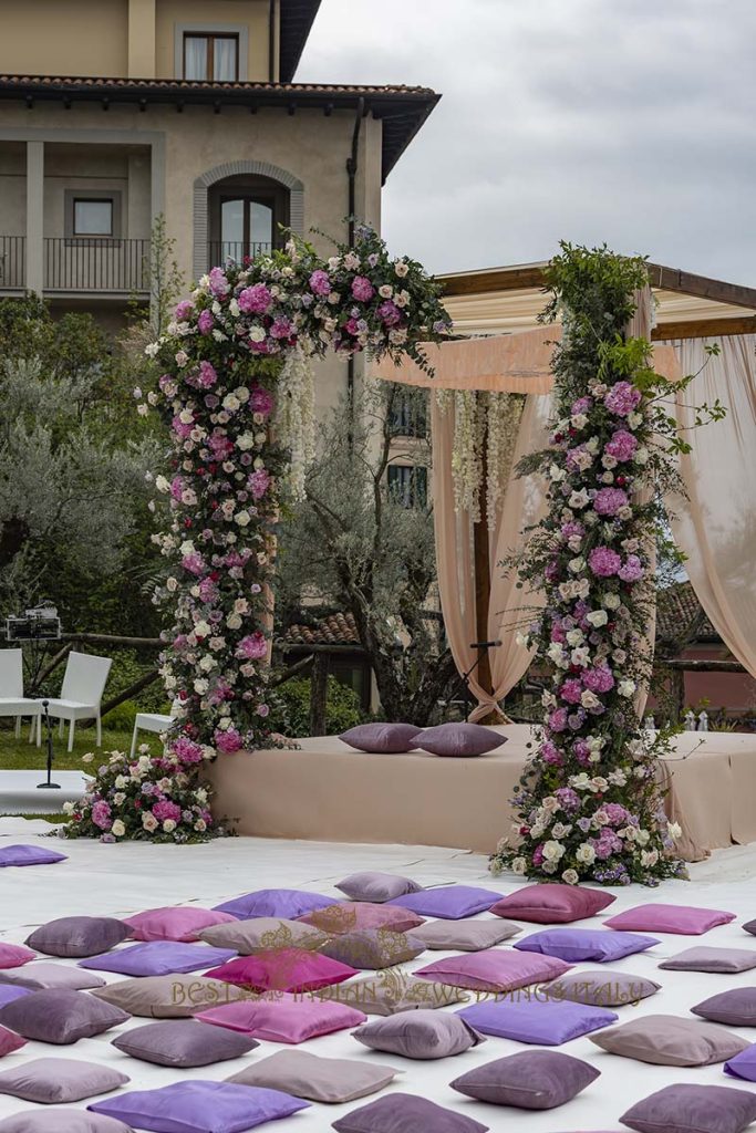 sikh wedding ceremony italy setup 683x1024 - Elegant Sikh wedding ceremony in the countryside of Italy