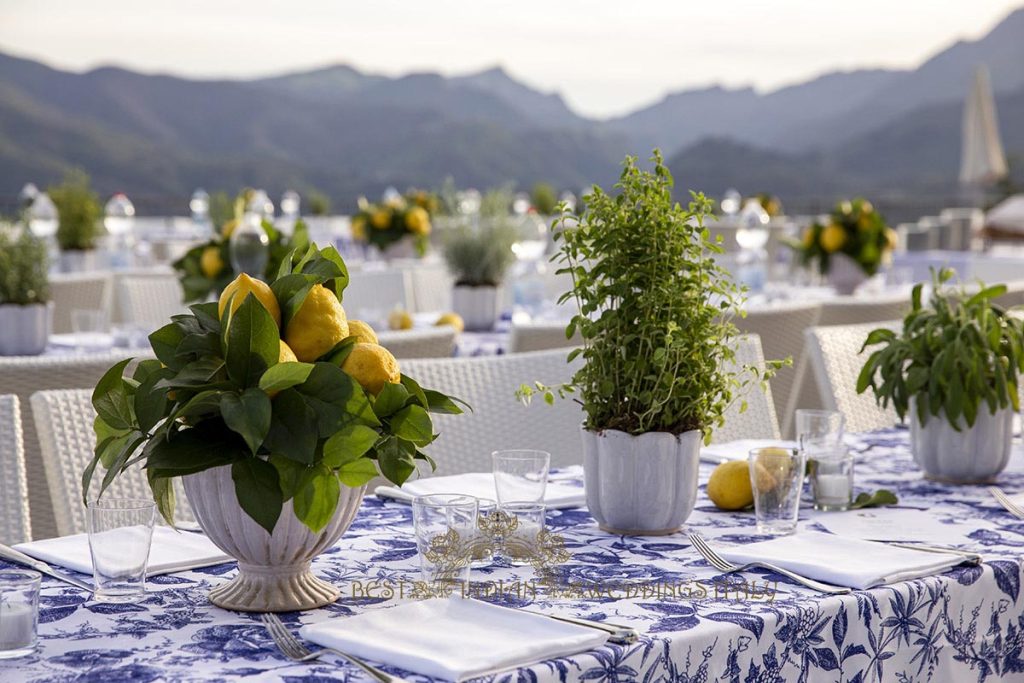 white blue lemon wedding decor italy 1024x683 - Sikh pre-wedding events in Italy with a wow-factor