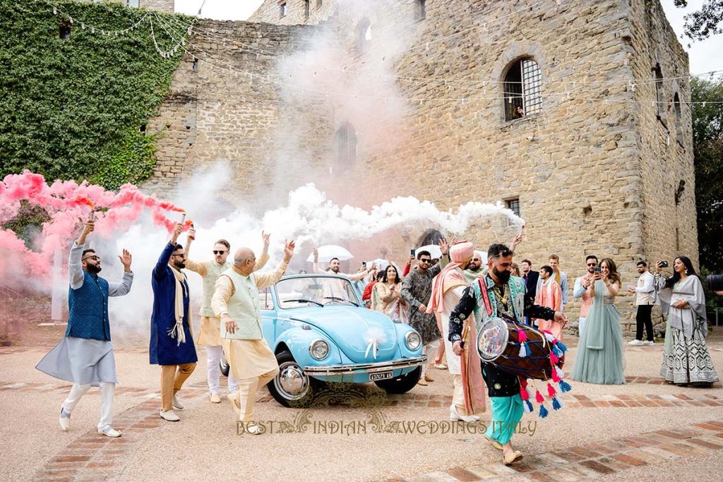 baraat dholy italy 1024x683 - Beautyful Hindu wedding in Italy despite the bad weather