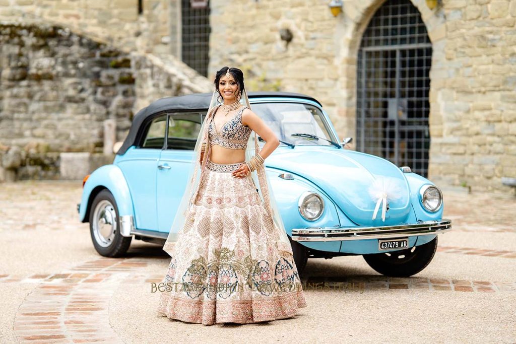 wedding car italy 1024x683 - Beautyful Hindu wedding in Italy despite the bad weather