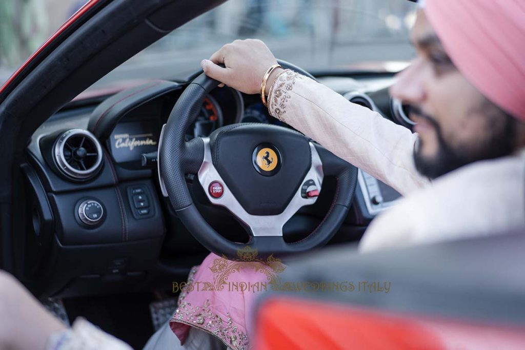 baraat in ferrari italy 1024x683 - Traditional Sikh wedding in a breathtaking seaview Villa in Italy