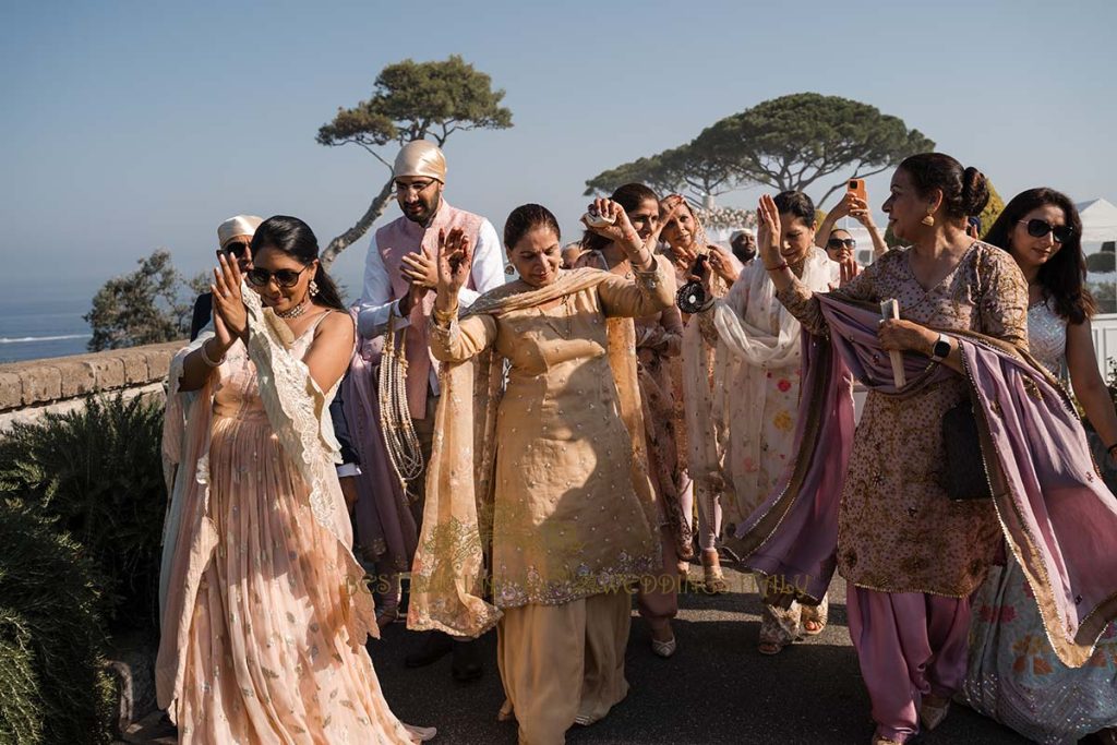 baraat sorrento indian wedding 1024x683 - Traditional Sikh wedding in a breathtaking seaview Villa in Italy