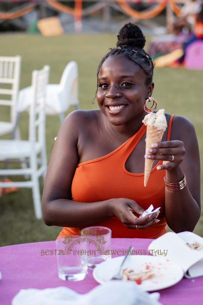 ice cream welcome party italy 683x1024 - Sikh pre-wedding event with the backdrop of the crystalline sea