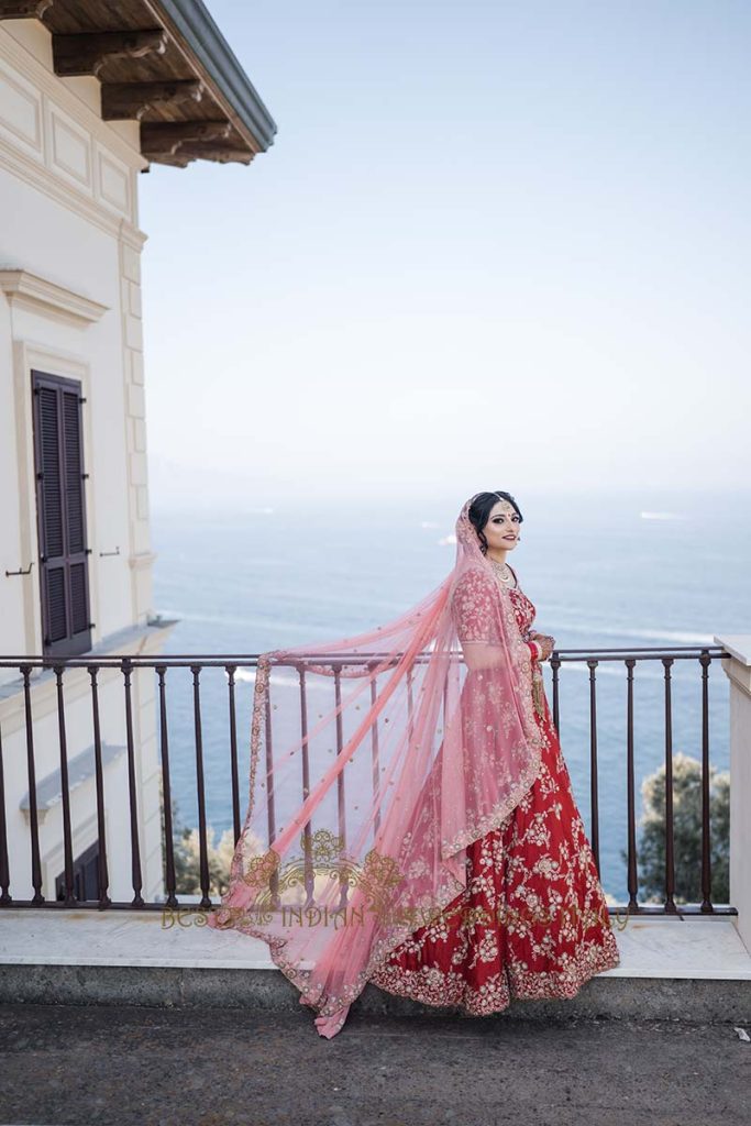 indian bride portrait sorrento 683x1024 - Traditional Sikh wedding in a breathtaking seaview Villa in Italy