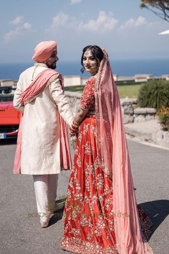 indian couple wedding portrait italy 683x1024 - Traditional Sikh wedding in a breathtaking seaview Villa in Italy