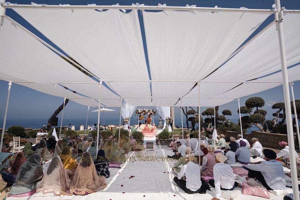 indian sikh wedding italy 1024x683 - Traditional Sikh wedding in a breathtaking seaview Villa in Italy