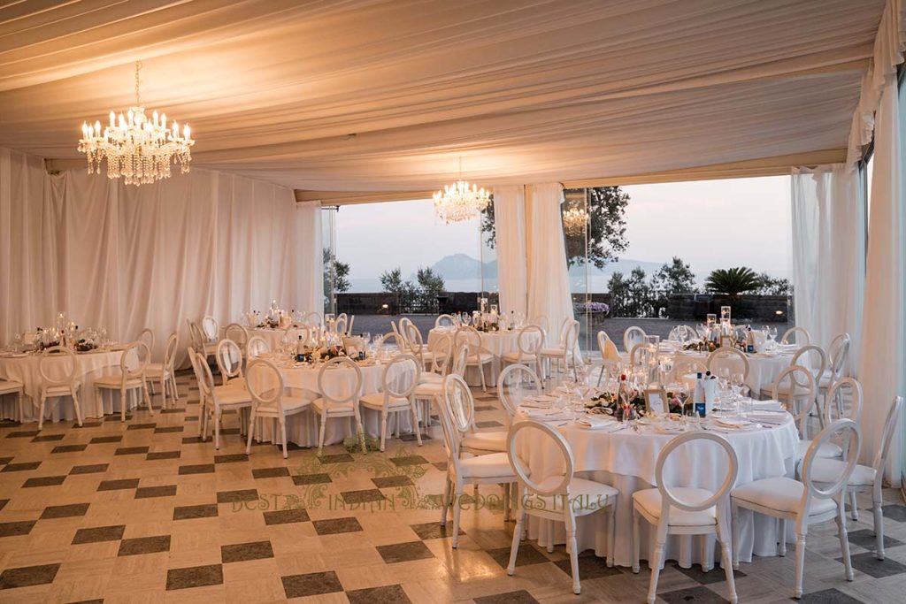 indian wedding reception setup italy 1024x683 - Traditional Sikh wedding in a breathtaking seaview Villa in Italy