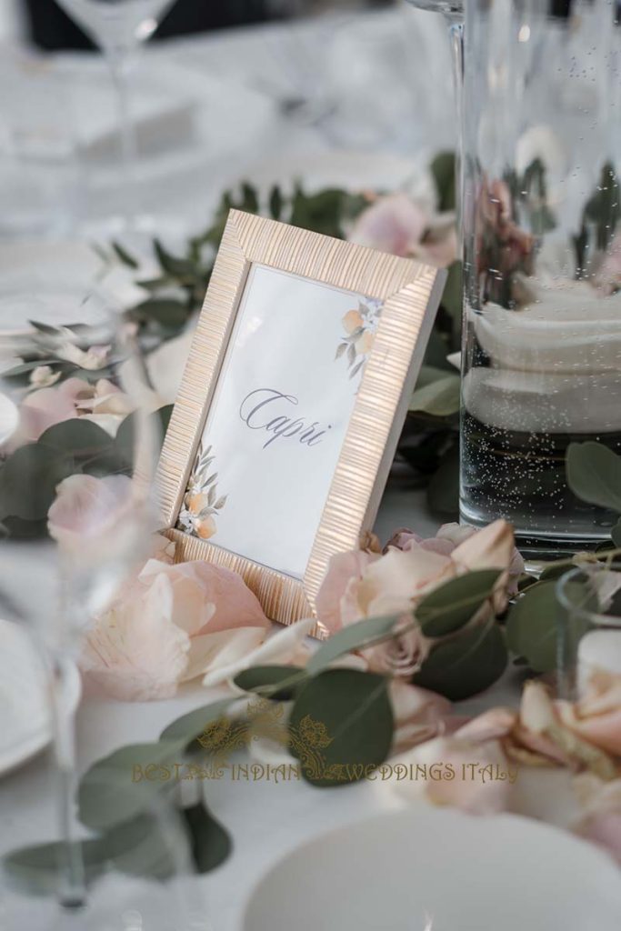 reception centerpiece italy 683x1024 - Traditional Sikh wedding in a breathtaking seaview Villa in Italy