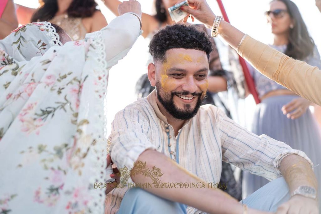 sikh groom maiyan sorrento 1024x683 - Sikh pre-wedding event with the backdrop of the crystalline sea