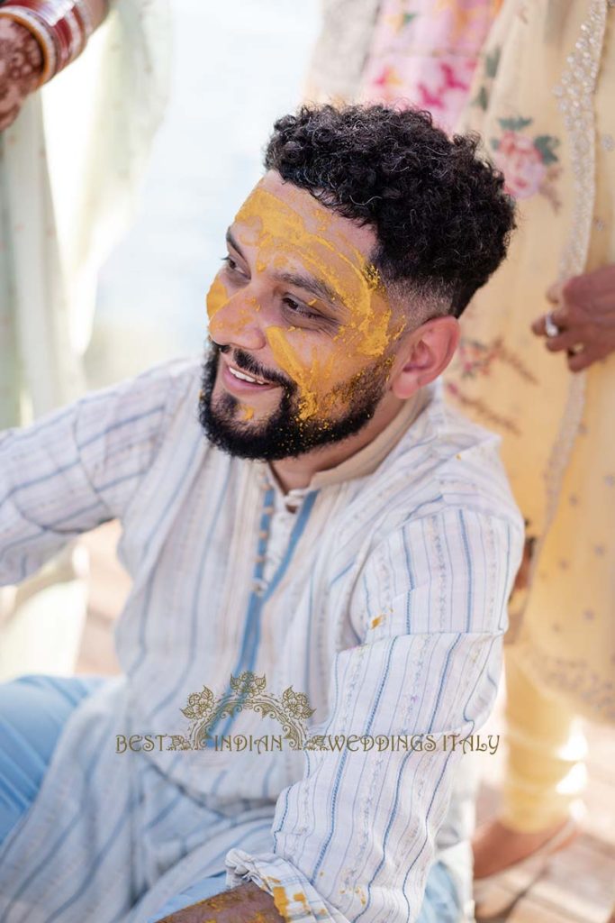 turmeric paste italy 683x1024 - Sikh pre-wedding event with the backdrop of the crystalline sea