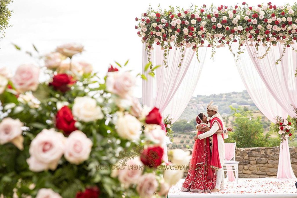 indian couple wedding italy 1024x683 - Romantic Hindu Wedding in an Italian Castle: A Serene Union in Umbria